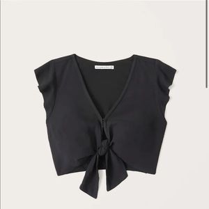 A&F Flutter Sleeve Tie-Front Top NWOT